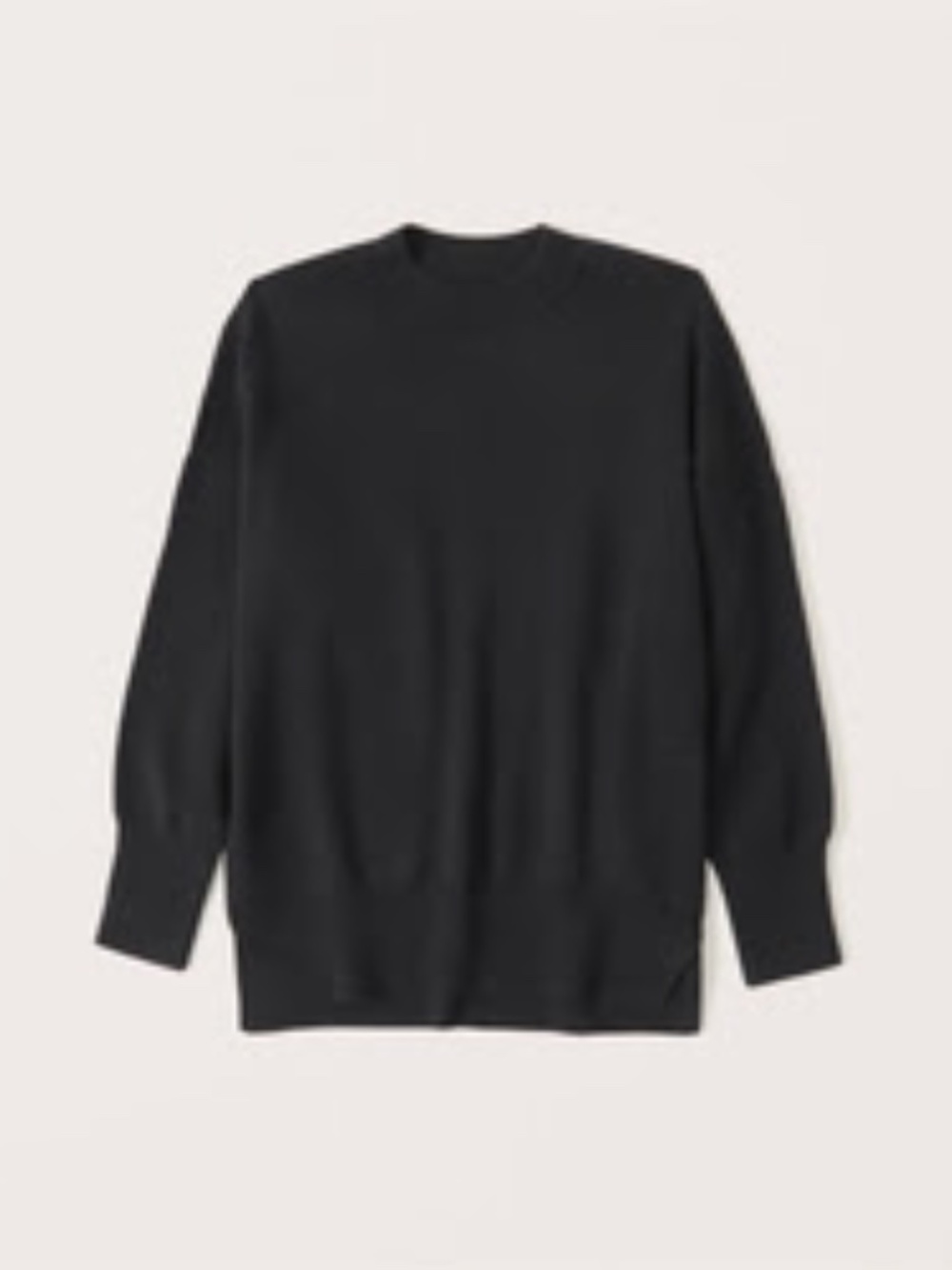 Abercrombie LuxeLoft Oversized Legging-Friendly Crew Sweater - Black - Small